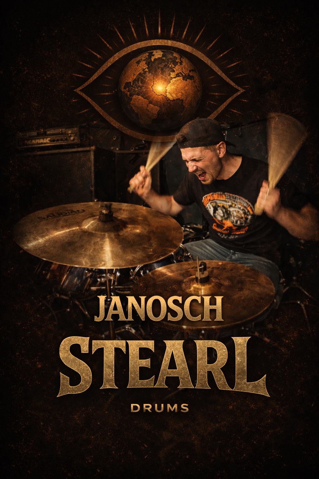 Janosch of STEARL playing drums